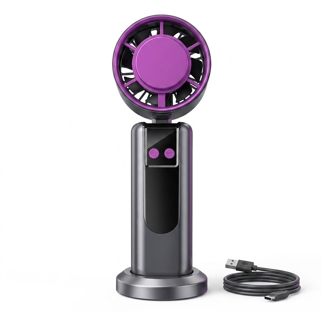 HydroFrost Portable Handheld Turbo Fan with Precision LED Display