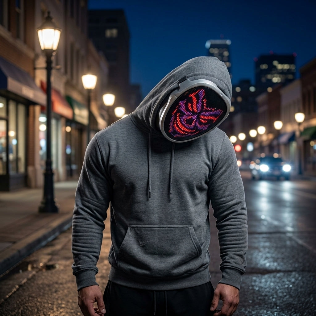 GlowGhost LED Light-Up Face Mask