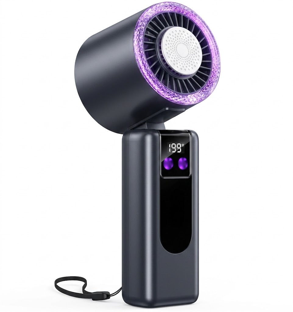 HydroFrost Portable Handheld Turbo Fan with Precision LED Display